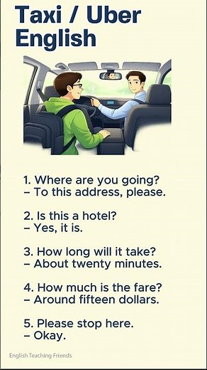 Taxi / Uber English 🚕 | Easy Conversation for Beginners