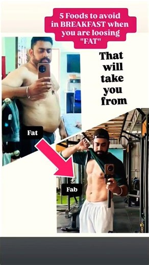 5 foods to avoid in breakfast when you are cutting 🔥💥 #fatloss #gymshorts