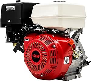 15HP Gas Engine Motor, 420CC 4 Stroke OHV Pull Start 3600RPM Industrial Grade Gasoline Powered Multi-Use Engine Air Cooled for Water Pump Go-Karts Lawnmowers