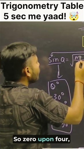 Trigonometry Table Trick 🔥 0° 30° 45° 60° 90° in 5 Seconds | Class 10 Maths #shorts