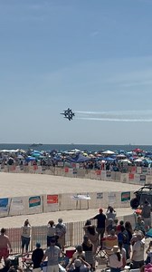 The Blues Angels soaring across blue skies here at Jones Beach🏖️ demonstrating the Diamond Pass🔷 | FourLeaf Air Show