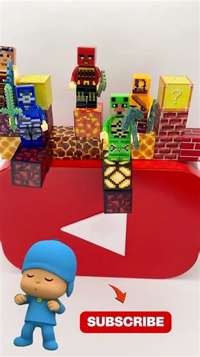 Minecraft Figures in Action! 🔥 #minecraft #funbuildingblocks #shortsfeed