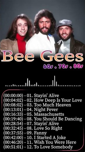 BeeGees Greatest Hits Full Album The Best Songs Of BeeGees Playlist Short 9