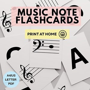 MUSIC NOTE FLASHCARDS Printable- Piano Note Flash Cards, Bass and Treble Clef Notes, Printable Music Flashcards, Music Teaching Resource Pdf - Etsy Australia