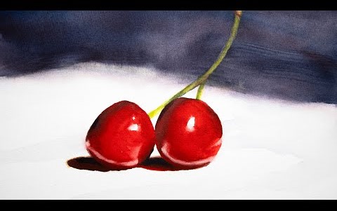 基本水彩画技法-两颗樱桃 -- Yong Chen