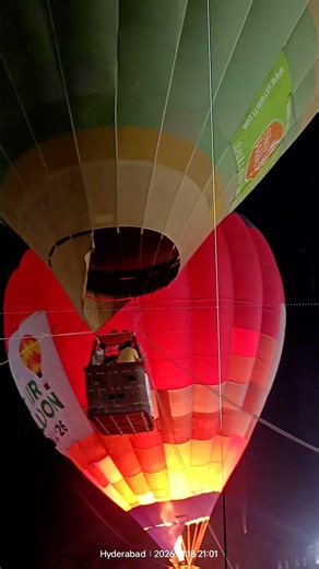 Hot Air Balloon Festival Hyderabad 2026 | Night Show | Vertical Ride #santu152 #shorts #tranding #yt