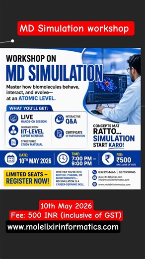Bioinformatics Skill That Will Get You Hired ⚡ MD Simulation Workshop| Molecular Dynamics Simulation