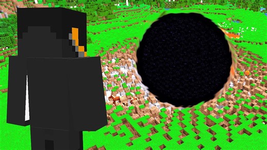 Minecraft Black Hole Slowly Devours the Entire Map