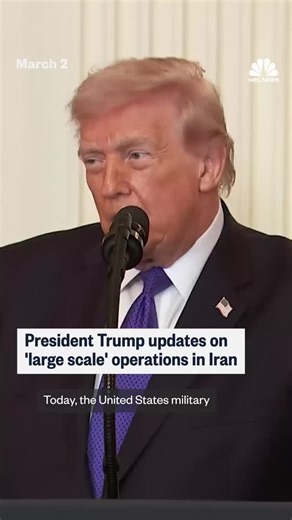 President Trump says the U.S. is continuing to carry out “large scale” operations in Iran to eliminate the “grave threats” that the regime poses to America. | NBC News