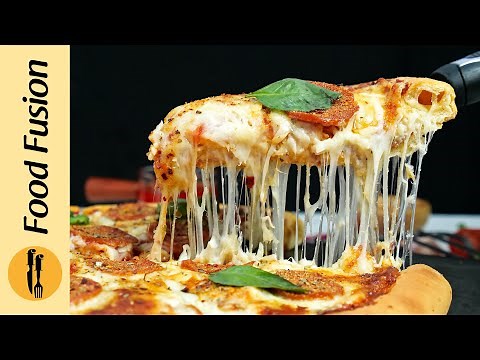 Italian Double Cheese Pizza Recipe by Food Fusion