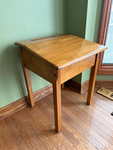 Vintage Solid Wood School Desk With Flip Open Top Storage Space/vintage Wooden School Desk/ - Etsy