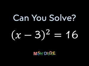 Solving Quadratic Equation “(𝑥 − 3)^2 = 16” Using the Square Root Property | Step-by-Step Algebra