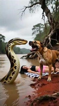 Pitbull vs Giant Python (He Saved Her Life
