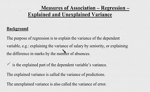 Regression - Explained and Unexplained Variance: Explanation