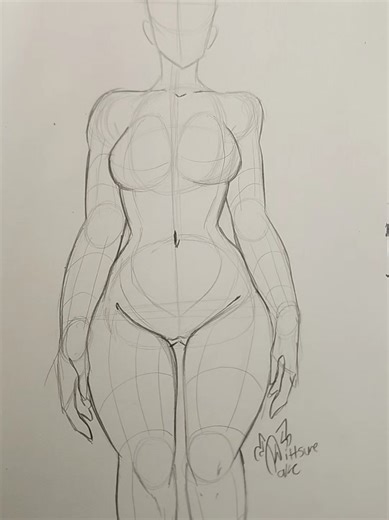 Replying to @majid.musa5 (somewhat) FULL BODY FEMALE TUTORIAL! //kittsune #tutorials #anatomy #artistsoftiktok #artadvice