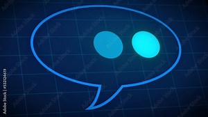 Simple attractive speech chat bubbles for text and chatting. Chat Box pop-up animation, message box animated icon.Style of thinking symbol,template for an explainer video, motion graphic in 4K 60FPS. Stock Video