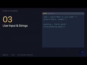 Python Basics in 50 Minutes — User Input & Strings (Lesson 3)