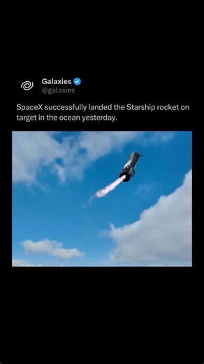 Galaxies on Instagram: "SpaceX’s Starship, the biggest and most powerful rocket ever built, aced a suborbital test flight on Oct. 13, following up on a similar success in late August. Video: SpaceX"
