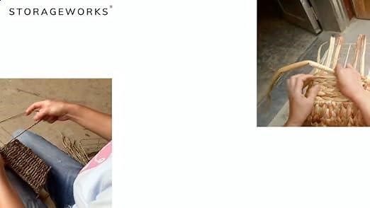 StorageWorks 3-Section Woven Storage Baskets for Shelves