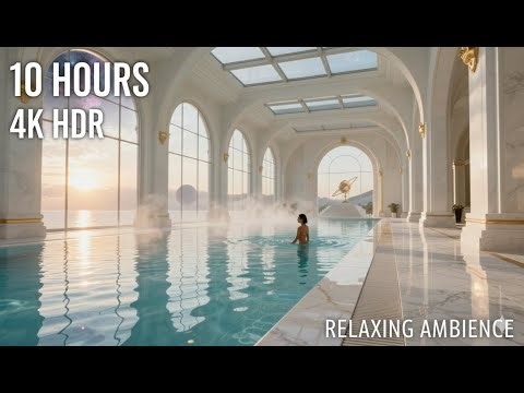 Interstellar Opulence: 10 Hours of Luxury Space Cruise Ambience | 4K HDR White & Gold Sci-Fi