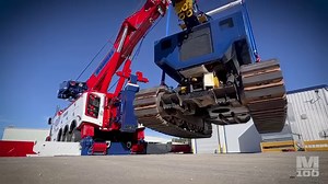 111K views · 7.9K reactions | We took M100-008 out today for a little workout!  For those guessing the weight of the lift, we used 5/8" chains and doubled-up the red straps at the top. IYKYK.  | Miller Industries | Facebook