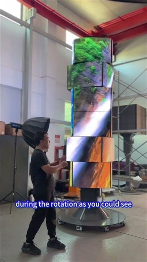 Transformer rotate LED tower display #leddisplay