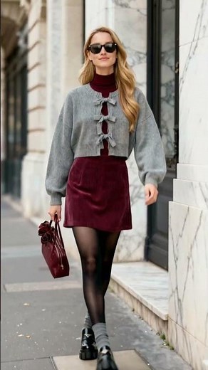 🔥Mini skirt styling: 9 mini skirt outfits for winter. ✨6 colors, which do you like?