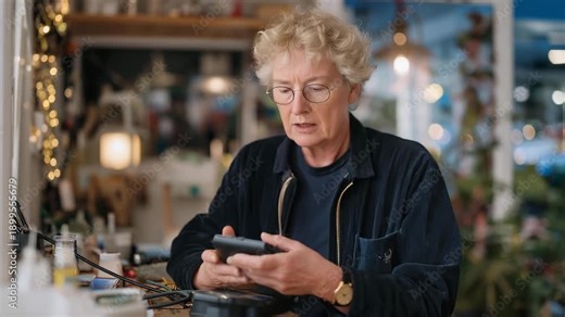 A visiting nurse prepares equipment inside a home adapted as a clinic, offering medical consultations, diagnostics, and continuous care in a private setting. cinematic color correction, natural