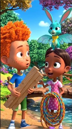 The Color Bridge 🌈 Kids Teamwork Story | Animated Short #shorts