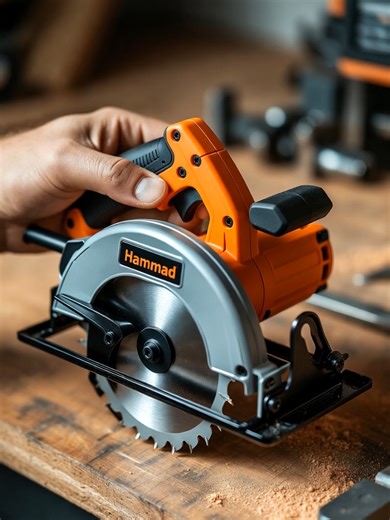 Miniature Keychain Circular Saw – Hyper-Realistic Workshop Shot