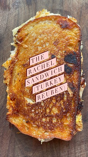 The Rachel sandwich is the sister of the classic Reuben sandwich which is made with corned beef, sauerkraut and Swiss. The Rachel is made with turkey instead and often times uses cole slaw instead of kraut. This particular version I’m using kraut and also in the absence of rye bread, I’m using sourdough because it’s what I had. Either way, this version may very well become your favorite version. . . . Rachel Sandwich (Turkey Reuben) . . . Softened butter for spreading 4 slices pumpernickel rye, 