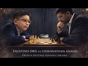 Faustino Oro vs Viswanathan Anand ❗ French Defense Advance Drama ❗ Clash of Generations 2025‼️