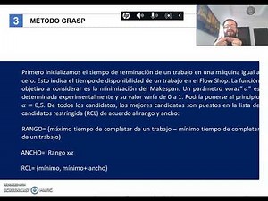 Algoritmos GRASP PARTE 2: Aplicación al problema del Flow Shop Scheduling Problem (FSSP)