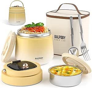 Thermo for Hot Food Adults 40OZ Soup Thermo Lunch Containers Wide Mouth Vacuum Insulated Food Jar Stainless Steel Leakproof Lunch Box with Spoon and Fork, Keeps Food Warm, Ideal Gift for Women