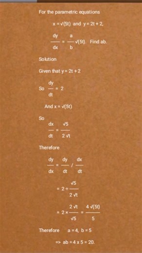Derivative of parametric equation #igcse #gcse #ibdp #ProfPushkarna