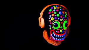 neon glow mask scary face