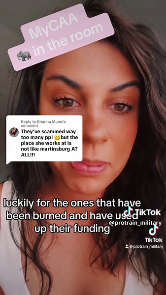 Replying to @Brianna Muniz brings up such a good point. ❤️ #mycaa #protrain #militarylife #militaryspouse #militarytiktok #foryoupage small school, working with the same person and dont forget the free laptop! 💻