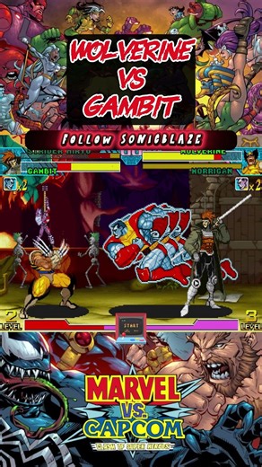 WOLVERINE destroys GAMBIT in MvC 🐺🃏