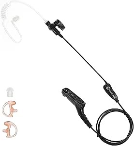 APX 6000 XPR 7550e Earpiece w/Mic Compatible for Motorola Radios APX 8000/7000/4000, XPR 7350e/7580e/7380e/7550/7350, APX6000 APX8000 Surveillance Headset (One-Click PTT Headset, Plug and Play)