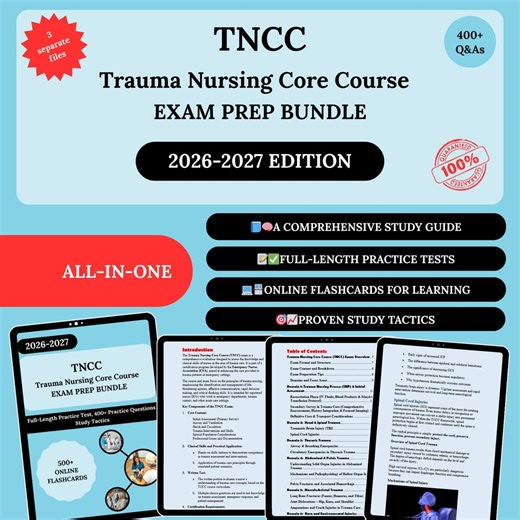 TNCC Exam Prep Bundle 2026 | Tncc Study Guide | Tncc Study Guide Bundle | Tncc Exam Notes | Tncc Exam | Tncc Flashcards | Tncc Practice Book - Etsy