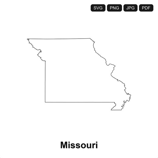 Missouri Outline Map SVG PNG PDF | Cricut Silhouette Cut File (digital Download) - Etsy