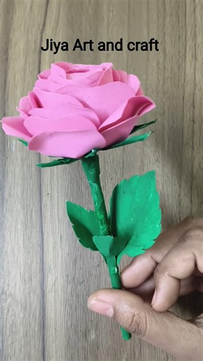 Pink Rose flower craft #rose #roseflowercraft