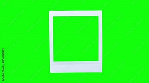 Instax film frame, Instax photo dropping in, Instax polaroid photo frame on green screen background, Isolated polaroid frame, Polaroid film template