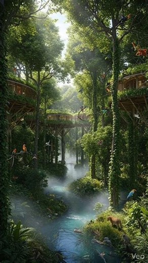 Saving Amazon in 2050! 🌳🤖 #TheAIRebuilder #Future #GreenCity #Nature #AI #Shorts