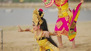 Bali dancers performing traditional balinese dance in indonesia, cultural identify