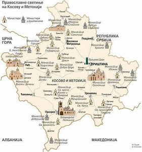 Pravoslavni manastiri i crkve na Kosovu - mapa srpskih svetinja