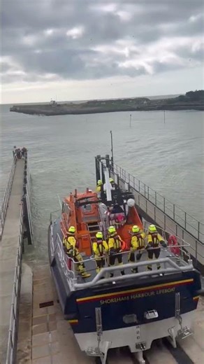 POV You’re a 32 Tonne Lifeboat Launching to a Rescue! 🌊#lifeboat #shoreham #rnli