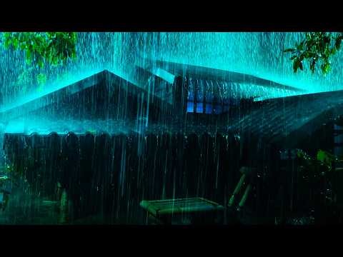 Heavy Stormy Night to Sleep Instantly | Night Hurricane, Intense Rain, Howling Wind & Strong Thunder