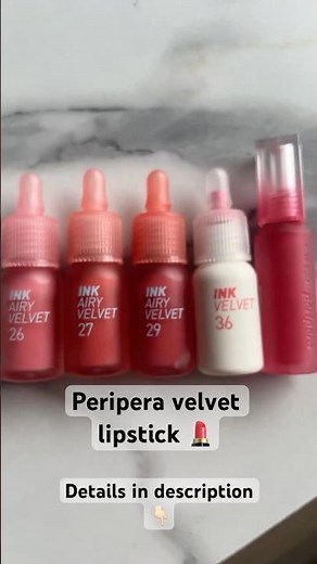 Peripera Ink the Velvet Lip Tint & Over Blur 💋 26/27/29/36/03 #peripera #lips #colors