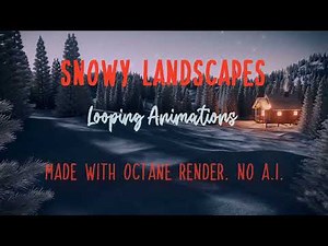 SNOWY Mountains Background Video LOOP - CABIN in Snowy Mountains Video HD
